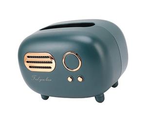 Jelquix Vintage Retro Radio Shape Tissue Box Cover Durable Decoration for Bathroom Living Room Bedroom Kitchen Desk Table for Families Plastic 9.1oz (Green)
