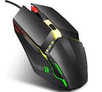 Jelquix Wired Optical Mouse Ergonomic Colorful Luminous 4D Gaming for Home Office USB 2.0