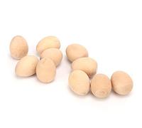 Jelquix Wooden Craft Eggs Authentic Lightweight for DIY Graffiti for Easter Decoration 10Pcs 1.0" X 1.5" and .4" X .8" Faux Eggs for Family Dining Tables (M)