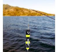 Jelquix Wooden Popper Lure, Simulates Fish Swimming Posture and Sound for Surface Fishing with Strong Wire Swivels System, Ideal for Trevally Tuna Sea Fishing, 3 Colors (Black Yellow)