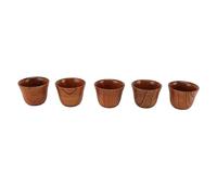 Jelquix Wooden Tea Cups, Handmade Solid Wood Teacups with Unique Wood Grain Design, Ideal for Drinking Coffee, Tea, Sake & Hot Drinks, Home Restaurant Cafe (Black)