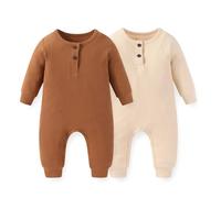 JELYLOVE Unisex Long Sleeve Baby Boys Girls Players 0-24 Months Cotton Newborn Clothing, brown, 6-9 Monate
