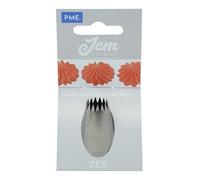 JEM Medium Fine Star Savoy Piping Nozzle no. 2ES, silver