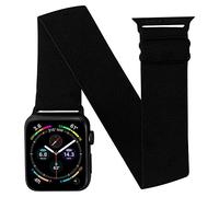 JEMACHE Elastic Arm/Ankle Band for Apple Watch 49/46/45/44mm iWatch Series Ultra 10 9 8 7 6 5 4 SE, Unisex Sport Watch Armband/Ankleband (Black)