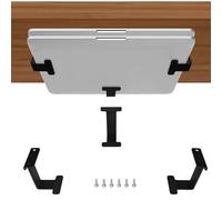 JEMACHE Metal Under Table Desk Holder for Laptop, Xbox Series S, Xbox One S/X, PS4 Slim/Pro, Desktop Mini PC, Wireless Amplifier with Anti-Scratch Silicone, Black, 8cm