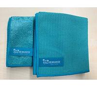 Jemako Set of 2 Dry Cloths Medium 45 x 60 cm + Professional Cloth Medium 40 x 45 cm Turquoise