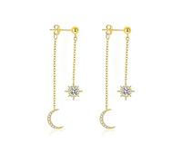 Jemant Asymmetrical Star Moon Tassel Drop Dangle Earrings For Women Black Earth Planet Cubic Zirconia Dangling Mismatched Moon And Star Earrings Jewelry For Mom Mother