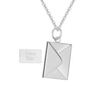 Jemant Envelope Love Letter Necklace For Women 18k Gold Plated Stainless Steel Silver Engraved Love You Secret Message Locket Pendant Necklace Jewelry Valentine's Day Gift For Wife Gf Mom