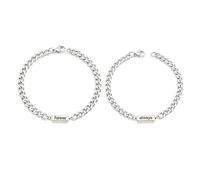 Jemant Forever And Always Necklace For Couples Best Friends Silver Black Pendant Stainless Steel Chain Promise Matching Engraved I Love You Always And Forever Necklace Set For Him And Her Boyfriend