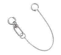 Jemant Lip Ring Chain To Ear For Women Men Silver Stainless Steel Nose Lip Ring Clip On Non Piercing Connected Chain Earring For Him Her (Silver), metal
