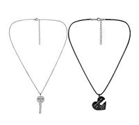 Jemant Matching Necklace For Couples Heart Lock And Key Infinity Puzzle Pendant Engraved Promise I Love You Forever I Carry You Heart With Me Couples Necklaces Set Stainless Steel Jewelry For Bf Gf