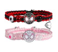 Jemant Spider Bat Matching Bracelet For Couples Him And Her Best Friend Bff 2 Half Heart Beaded Chain Handmade Braided Friendship Relationship Bracelets Set Christmas Valentines Day Gifts, M, Metal