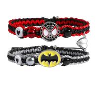 Jemant Spider Bat Matching Bracelet For Couples Him And Her Best Friend Bff 2 Half Heart Beaded Chain Handmade Braided Friendship Relationship Bracelets Set Christmas Valentines Day Gifts, M, Metal