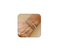 JEMARA 2 Pcs Stainless Steel Bracelets for Mens, Sturdy Curb Width Figaro Cuban Chain Bracelet Set Adjustable Stack Silver Chain Bracelet for Men