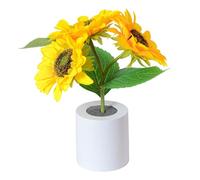 Jemcgrl Artificial Sunflower Night Light USB Rechargeable Flower Lamp Fit for Bedroom 1Set