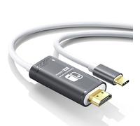 JEMDO 4K@144Hz USB C to HDMI Cable Compatible with Nintendo Switch NS/OLED/Steam Deck/ROG Ally, Portable TV Connector Dock for Screen Mirroring, 2m/6.6FT, Black