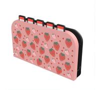 JEMDO Hard PC Faceplate Cover for Switch 2 Dock Only, 5-Slot Game Card Storage, Slide-On Install, Smart-Lock Secure Fit, Precise Port/LED Access, No Impact on Charging or Video Output, Strawberry