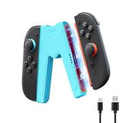 JEMDO Magnetic Switch 2 Charging Grip Compatible with Nintendo Switch 2 - Ergonomic LED Controller for Joy Con 2 with USB-C Cable, Travel-Ready, Blue