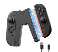 JEMDO Magnetic Switch 2 Charging Grip Compatible with Nintendo Switch 2 - Ergonomic LED Controller for Joy Con 2 with USB-C Cable, Travel-Ready, Black