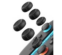 JEMDO Precision Control Switch 2 Thumb Caps, 3-Level Height Joystick Caps (6pcs), Anti-Slip Textured Thumb Grips with Comfortable Grip, Secure Fit & Durable Design for Better Gaming Comfort, Black