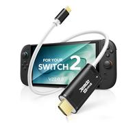 JEMDO Switch 2 Dock HDMI Adapter V22.0.0 Upgrade, 4K 144Hz USB-C 3.2 to HDMI 2.1 Cable, 48Gbps, 100W PD Play-While-Charging, Black Travel-Friendly Portable TV Adapter for Switch 2/OLED/2017
