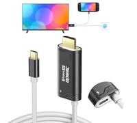 JEMDO Switch 2 HDMI Cable Dock Base Station,4K 144 Hz 48 Gbps USB C 3.2 to HDMI 2.1 6.6ft,100 W PD,Portable Travel TV Adapter Cord Compatible with Nintendo Switch 2(below V21.0.0)/2017/OLED,Black