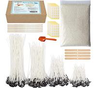 JEMESI Candle Making Kit, 200 x Candle Wicks 4 cm, 10.5 cm, 15 cm and 22 cm, 1 kg Soy Wax, Wick Holders, Stirring Sticks and Spoon, DIY Candle Kit for Beginners