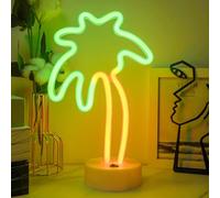 JEMESI Coconut Tree Light, Palm Tree LED Neon Light Powered by Battery/USB, Coconut Tree Neon Lights with Base, Decoration for Birthday Party Bedroom Table Children Gifts