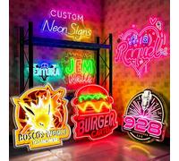 JEMESI Custom Logo Neon Signs UV Printed Customizable Business Logo Neon Design Personalized Dimmerable LED Neon Light Up Sign for for Home Bar Beauty Salon Shop Company