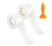 Jemey 2 Rolls Bath Sealant Strip, Self Adhesive Waterproof Caulk Strip with Sealing Tool, Transparent Sealant Tape for Bathroom, Kitchen, Bathtub, Toilet, Wall Floor (3.8 cm x 3.8 m)