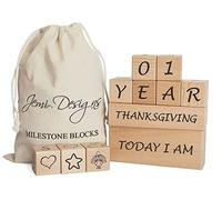 Jemi Designs Baby Milestone Blocks - Photography Props - Letters, Numbers, Age Blocks with Holidays for Cute Pictures - Baby Boy Baby Girl Unisex Decor