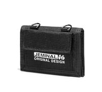JEMINAL Lanyard Outdoor Trifold Wallet for Men Sport Nylon Wallet with Multiple Card Slots and ID Window Gifts for Men Women, Black, Casual