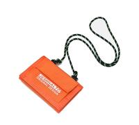 JEMINAL Lanyard Outdoor Trifold Wallet for Men Sport Nylon Wallet with Multiple Card Slots and ID Window Gifts for Men Women, Orange, Casual