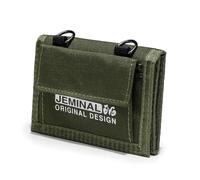 JEMINAL Lanyard Outdoor Trifold Wallet for Men Sport Nylon Wallet with Multiple Card Slots and ID Window Gifts for Men Women, Green, Casual