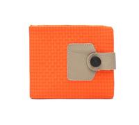 JEMINAL Slim Long Wallet Bright Textured Outdoor Travel Soft Light Weight Leather Buckle Bifold Wallet with Multiple Card Slots Ultra Strong Stitching Gifts for Men Women Him Her, Bright Orange, 3.93