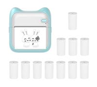 Jemora Mini Pocket Photo Printer Portable Thermal Printing Machine 203dpi Wireless BT Connection for Picture Lable DIY Handcraft List Meno Notes Journal Receipt Paper Printer Sticker with 11 Rolls