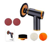 Jemora Portable Car Multi-function Polishing & Waxing Machine Rechargeable Cordless Polisher Electric Car Beauty Tool Small Scratch Repairing Waxer with Polishing/Waxing/Brushing Discs 80/320 Grit San