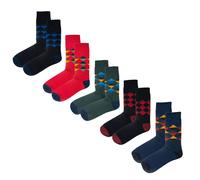Jemsox 5pk Diamonds Are Forever - Organic Cotton Comfort Welt Socks (One Size UK 6-9) - One Size (6-9)
