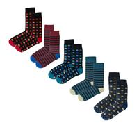 Jemsox 5pk Heritage Quintet - Organic Cotton Comfort Welt Socks (One Size UK 6-9) - One Size (6-9)