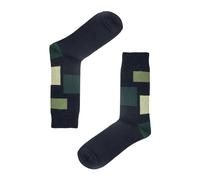 Jemsox Block Pattern Organic Cotton Mens Socks | Comfort Top & Breathable Fit - Green - Medium / Eur 39-43 / UK 6-9