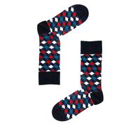 Jemsox Box Geo Print Mens Socks - Organic Cotton Crew - Red - One Size / Eur 41-46 / UK 7-11