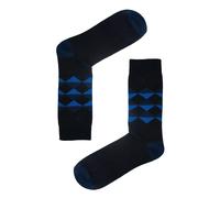 Jemsox Diamond Pattern Organic Cotton Mens Socks | Soft Comfort Top - Navy - Large / Eur 43-46 / UK 9-12