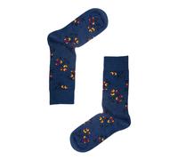 Jemsox Ditsy Flower Design Mens Socks - Organic Cotton - Blue - One Size / Eur 41-46 / UK 7-11