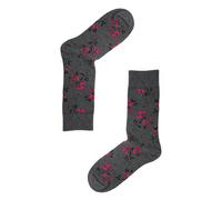 Jemsox Ditsy Flower Design Mens Socks - Organic Cotton - Grey - One Size / Eur 41-46 / UK 7-11