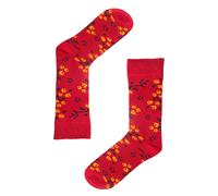 Jemsox Ditsy Flower Organic Cotton Mens Socks | Soft & Comfortable Fit - Red - Medium / Eur 39-43 / UK 6-9