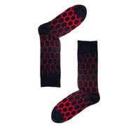 Jemsox Graduated Hexagon Mens Organic Cotton Socks - Red - One Size / Eur 41-46 / UK 7-11