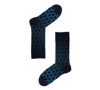 Jemsox Graduated Hexagon Mens Organic Cotton Socks - Teal - One Size / Eur 41-46 / UK 7-11