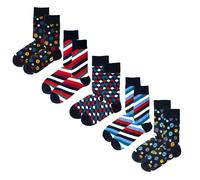 Jemsox Linear Luxe - 5 Pack Multi-Design Men’s Soft Cotton Socks - One Size (7-11)