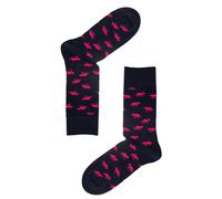 Jemsox Lone Fox Design Mens Socks - Organic Cotton Super Soft - Pink - Large / Eur 43-46 / UK 9-11
