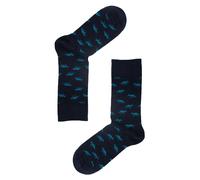 Jemsox Lone Fox Design Mens Socks - Organic Cotton Super Soft - Teal - One Size / Eur 41-46 / UK 7-11